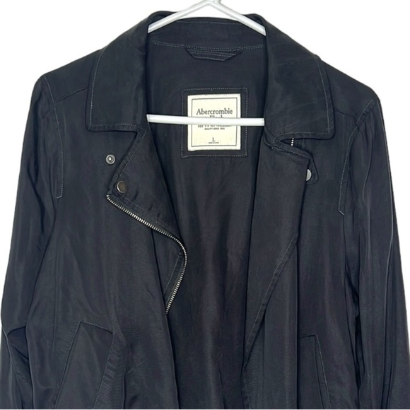 Abercrombie & Fitch Gray Drape Moto Cargo Utility Jacket - Picture 2 of 9